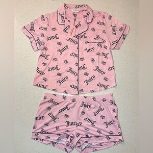 NWT Juicy Couture pink PJ set / large top and bottom